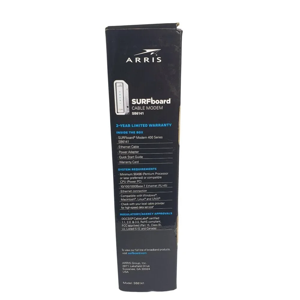 Arris SURFboard SB6141 DOCSIS 3.0 Cable Modem White New - Picture 6 of 6